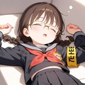 おなか出しながら居眠り委員長ちゃん(外部生成版) 3枚目