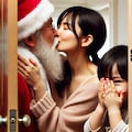 ママがサンタにキッスした！ 5枚目