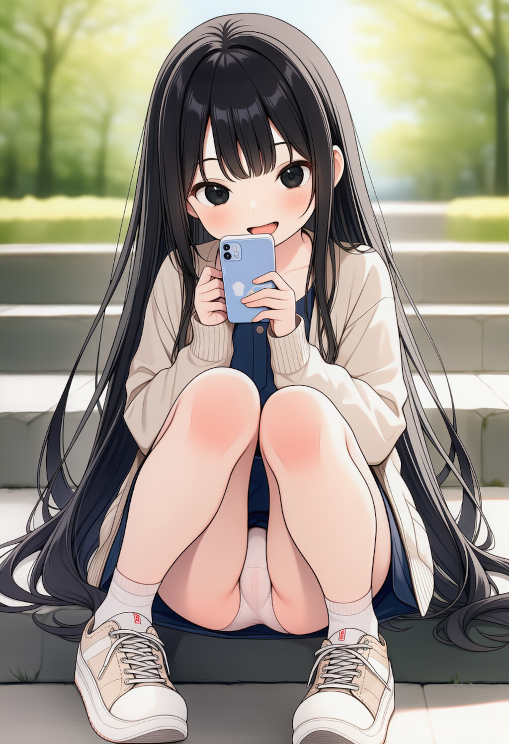 スマホに夢中だとパンチラ余裕です_260511