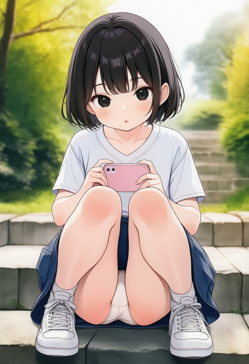 スマホに夢中だとパンチラ余裕です_260511