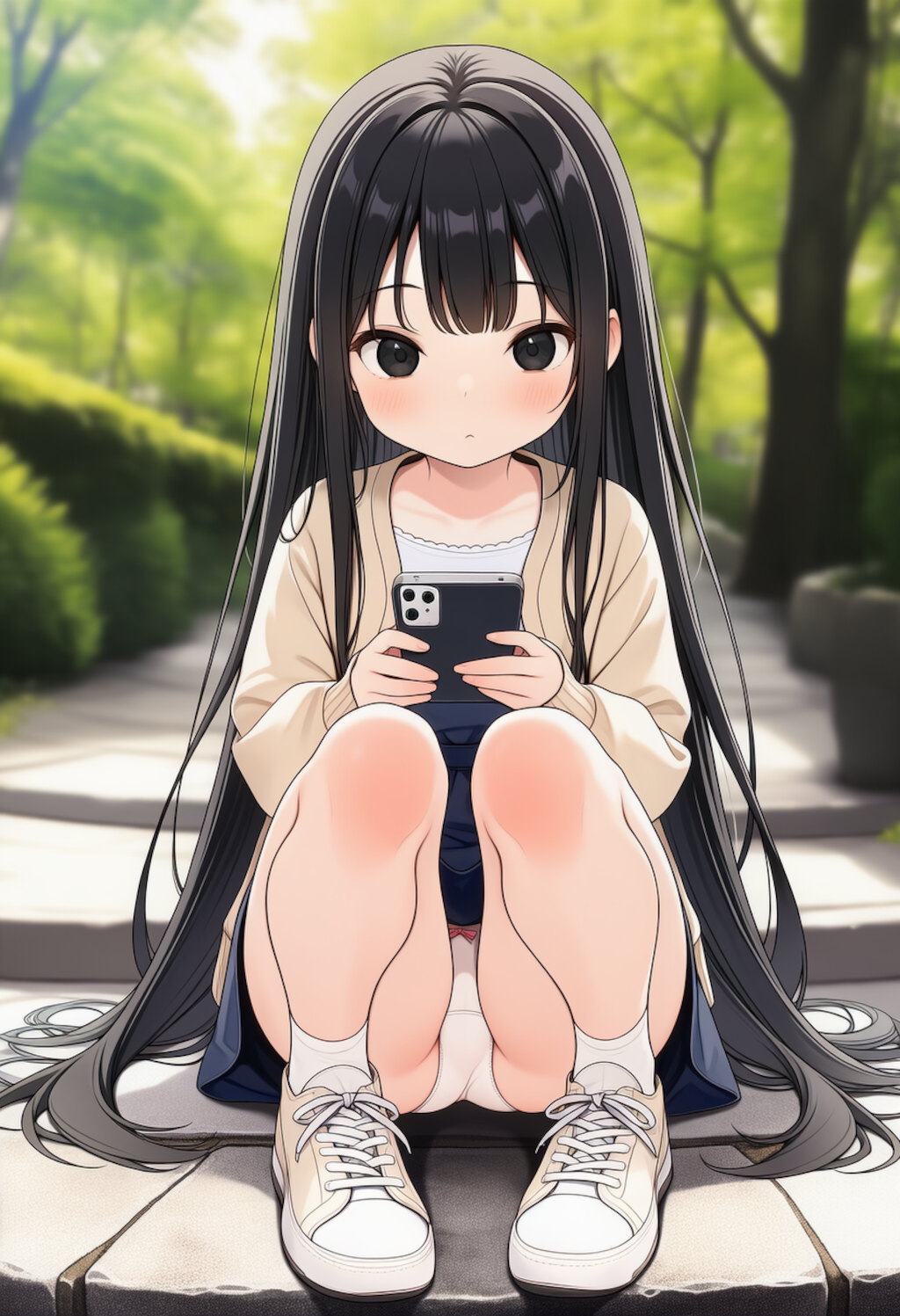 スマホに夢中だとパンチラ余裕です_260511
