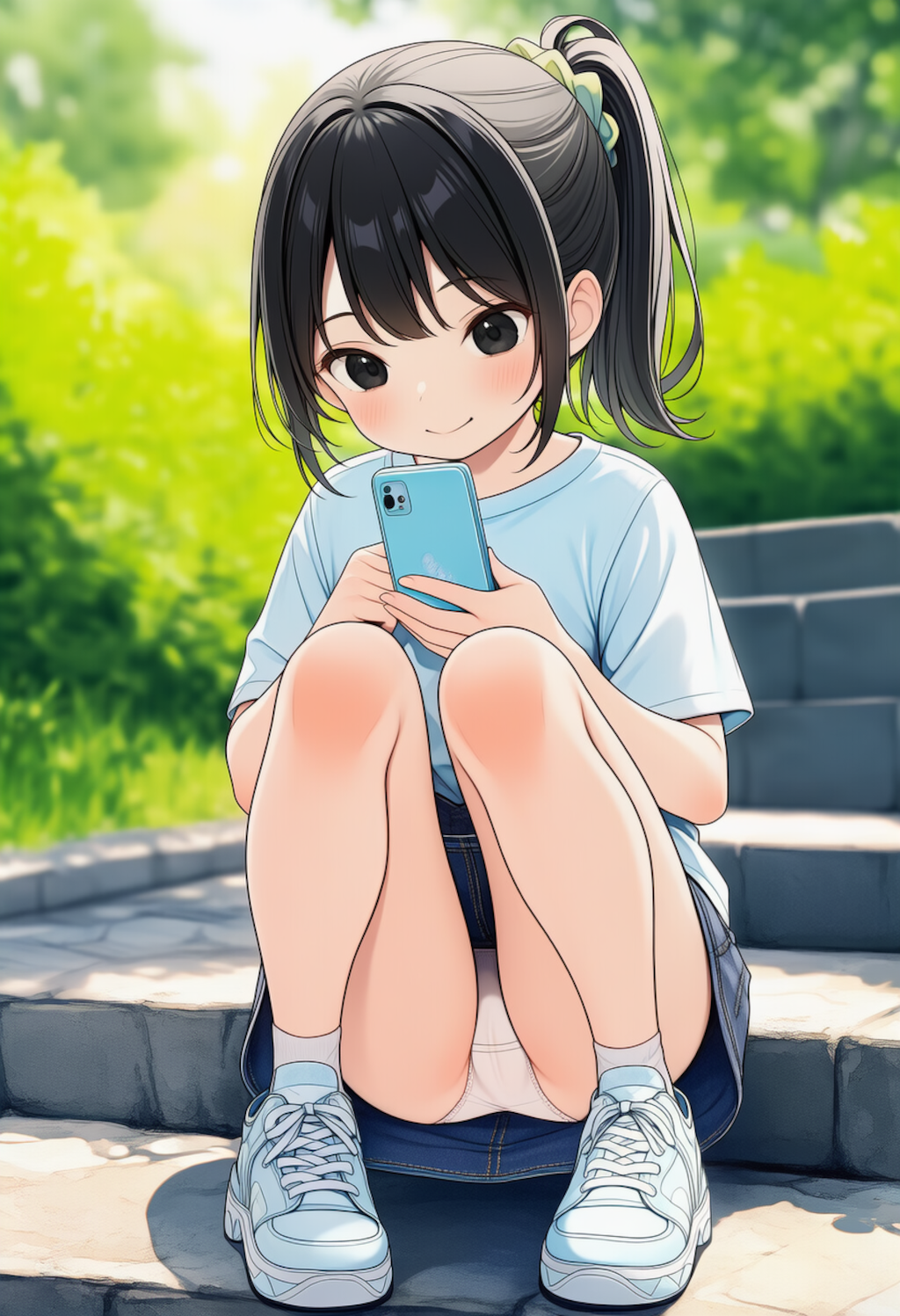 スマホに夢中だとパンチラ余裕です_260511