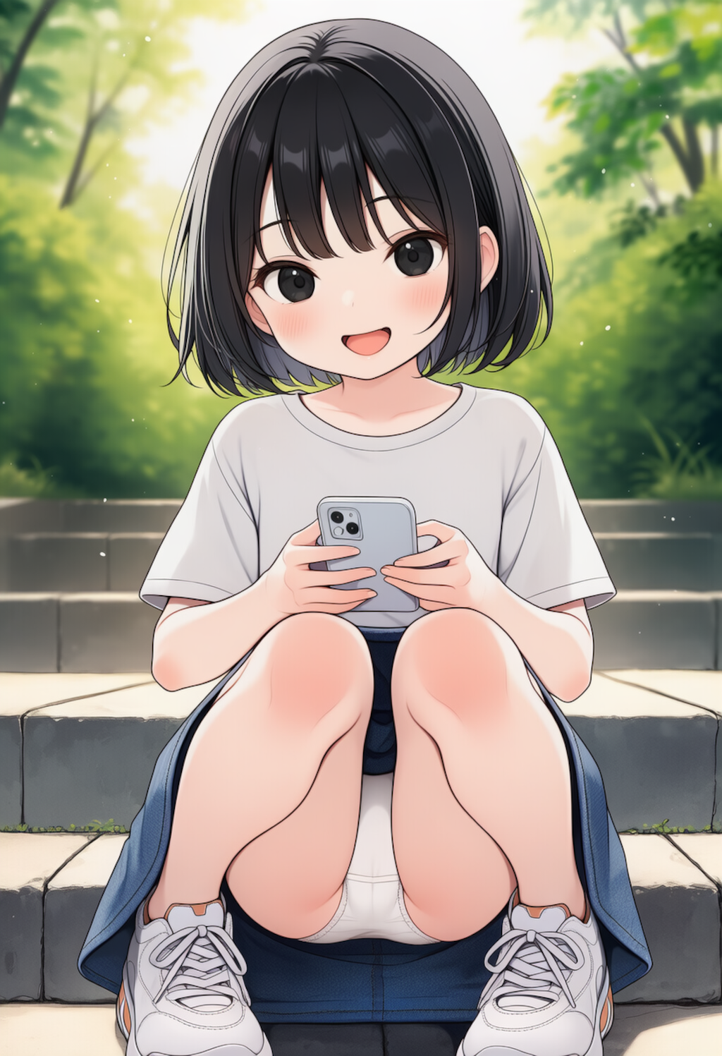スマホに夢中だとパンチラ余裕です_260511