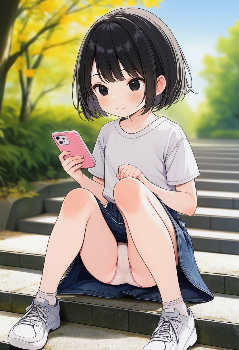 スマホに夢中だとパンチラ余裕です_260511
