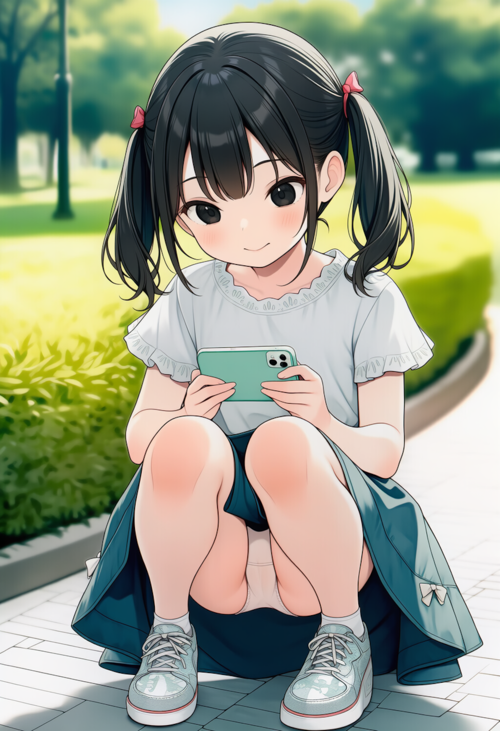 スマホに夢中だとパンチラ余裕です_260511