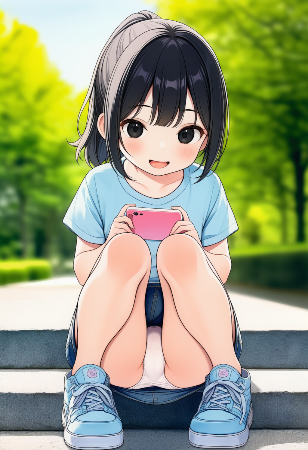 スマホに夢中だとパンチラ余裕です_260511
