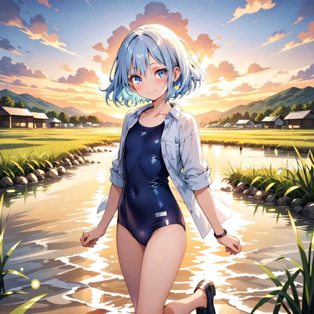 夕暮れの水面で深呼吸①