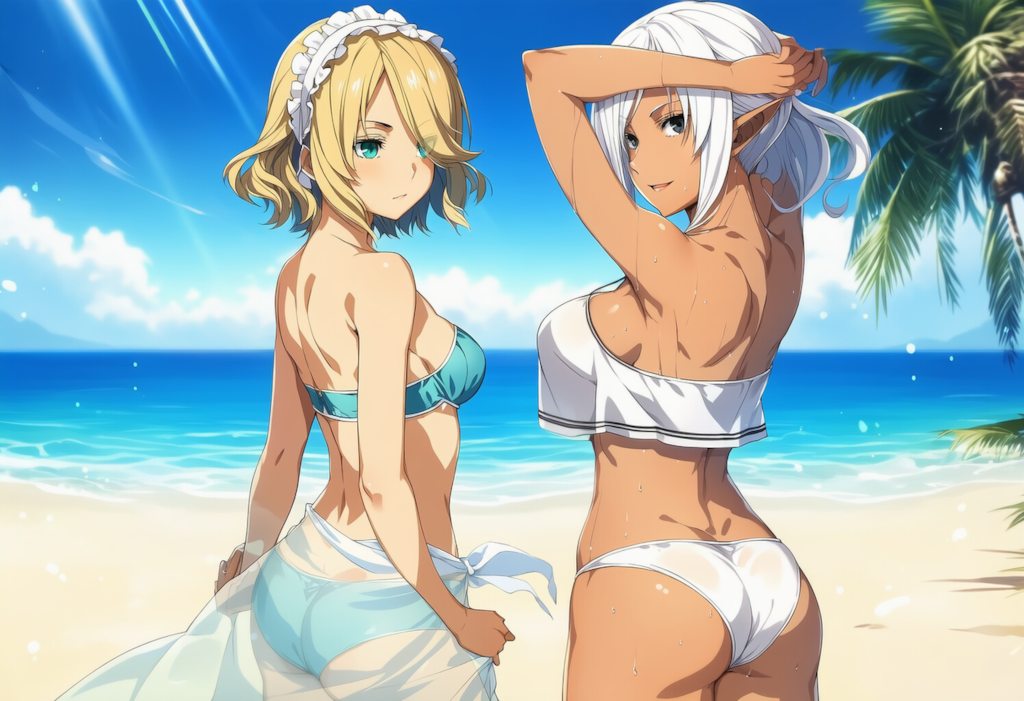 海で後ろ姿