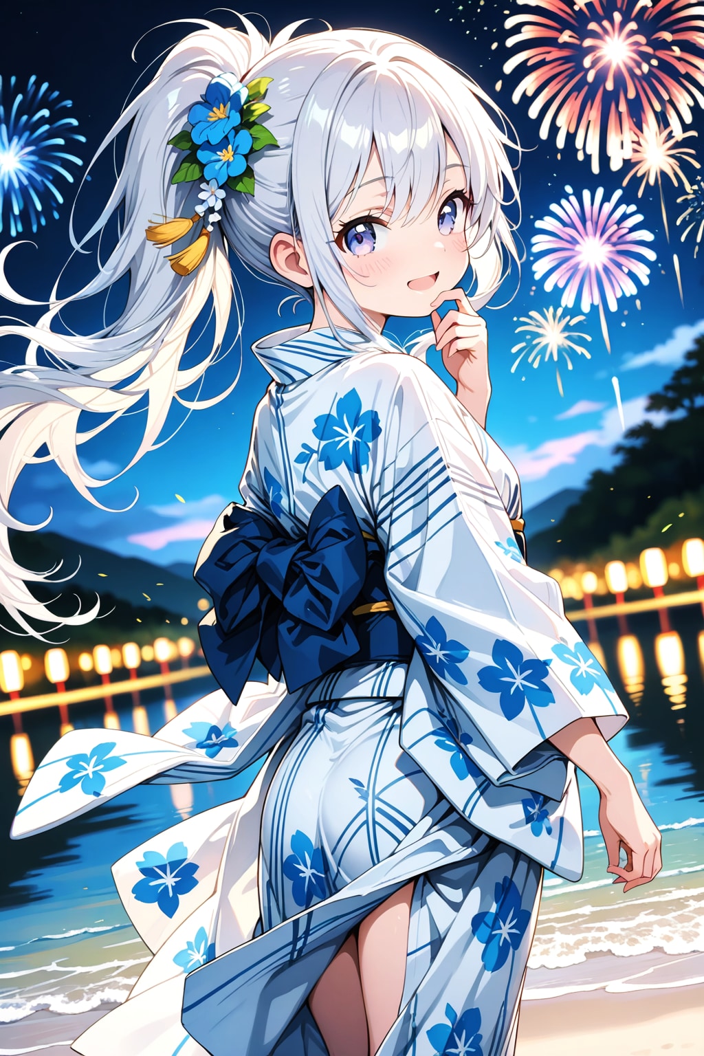蒼い花火の夜
