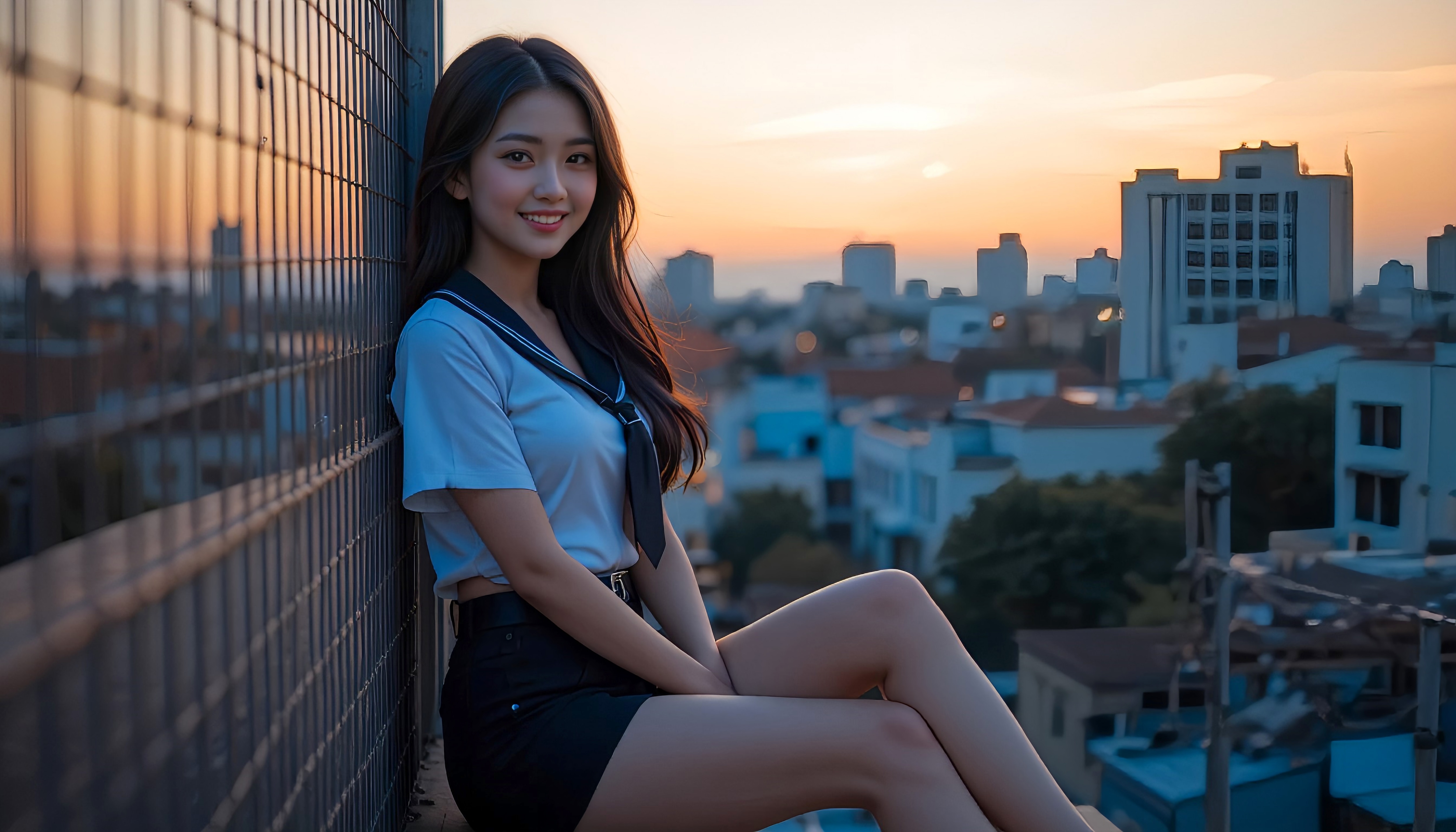 屋上の君 | の人気AIイラスト・グラビア