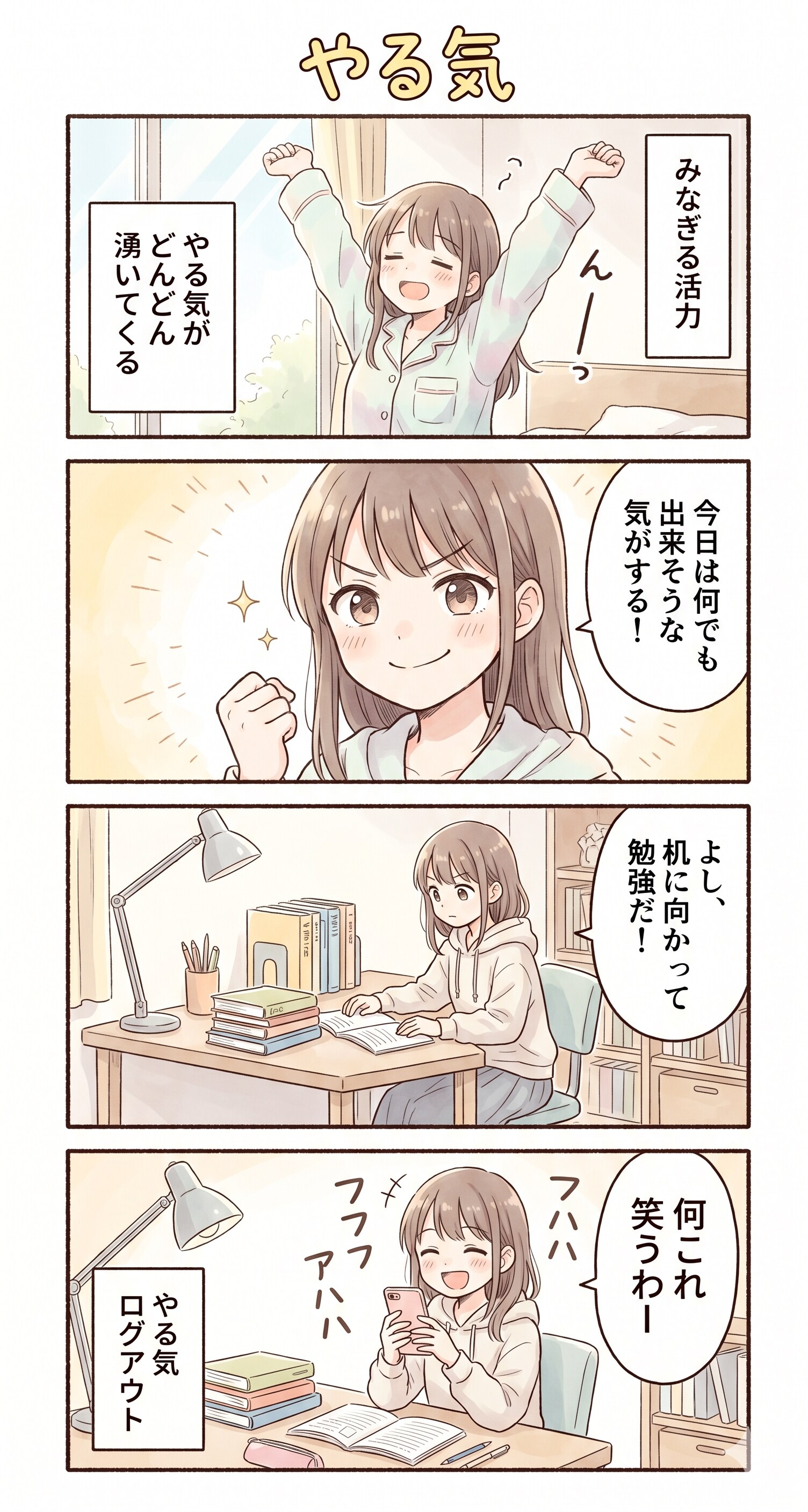#38 ゆる日常4コマ「やる気」