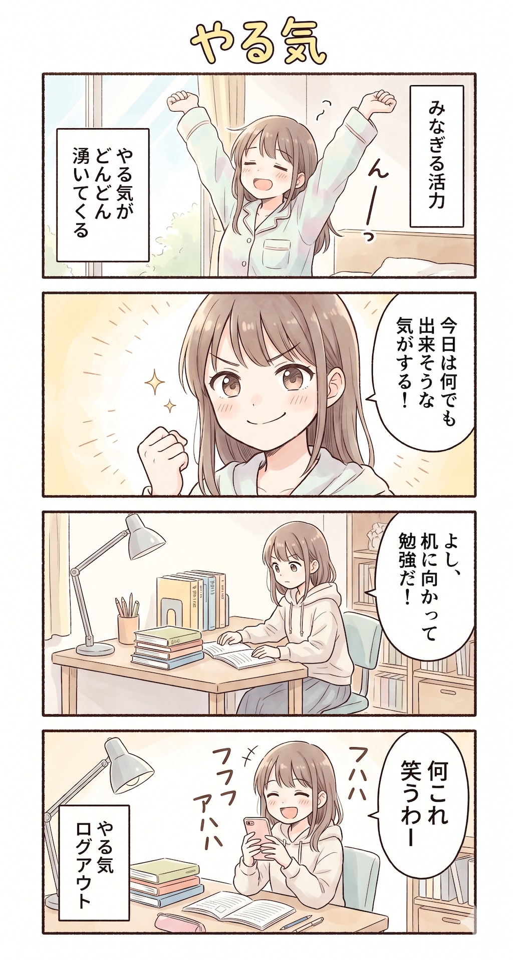 #38 ゆる日常4コマ「やる気」