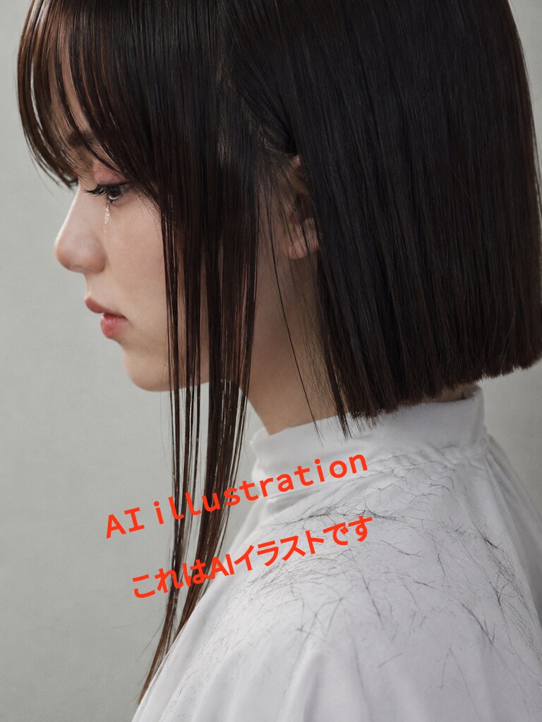 初恋のポニーテール美少女。   初めてのバッサリ──   後ろ髪が何十センチも無言で切り落とされていくその時間は、まるで彼女の象徴をひと束ずつ奪っていく“静かな処刑”だった。