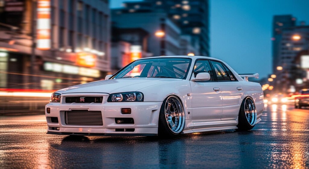 R34GT-Rセダンのドリ車