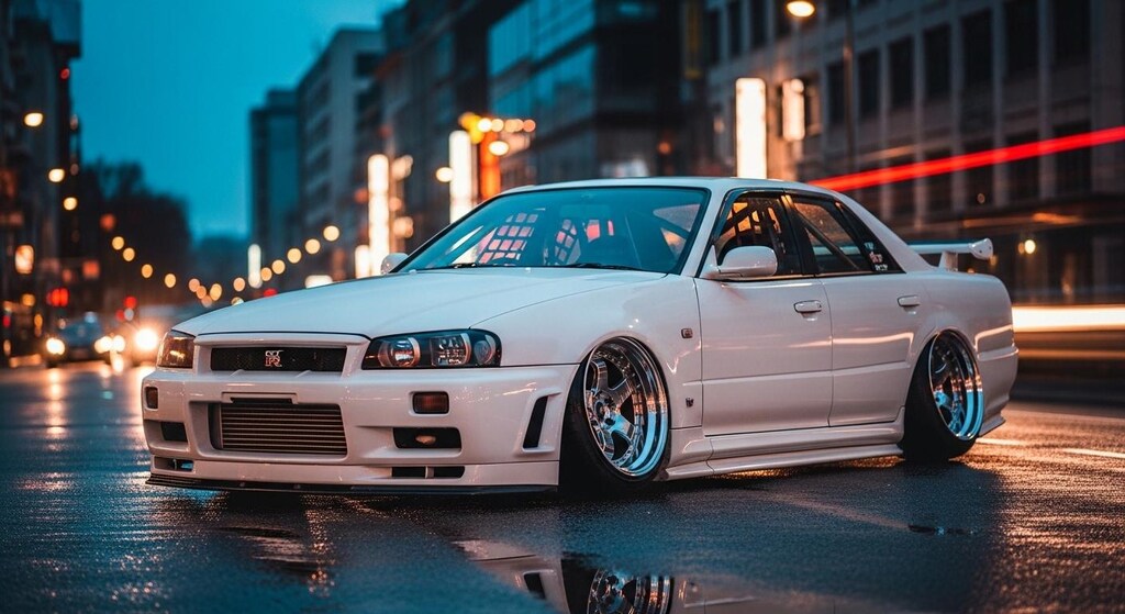 R34GT-Rセダンのドリ車