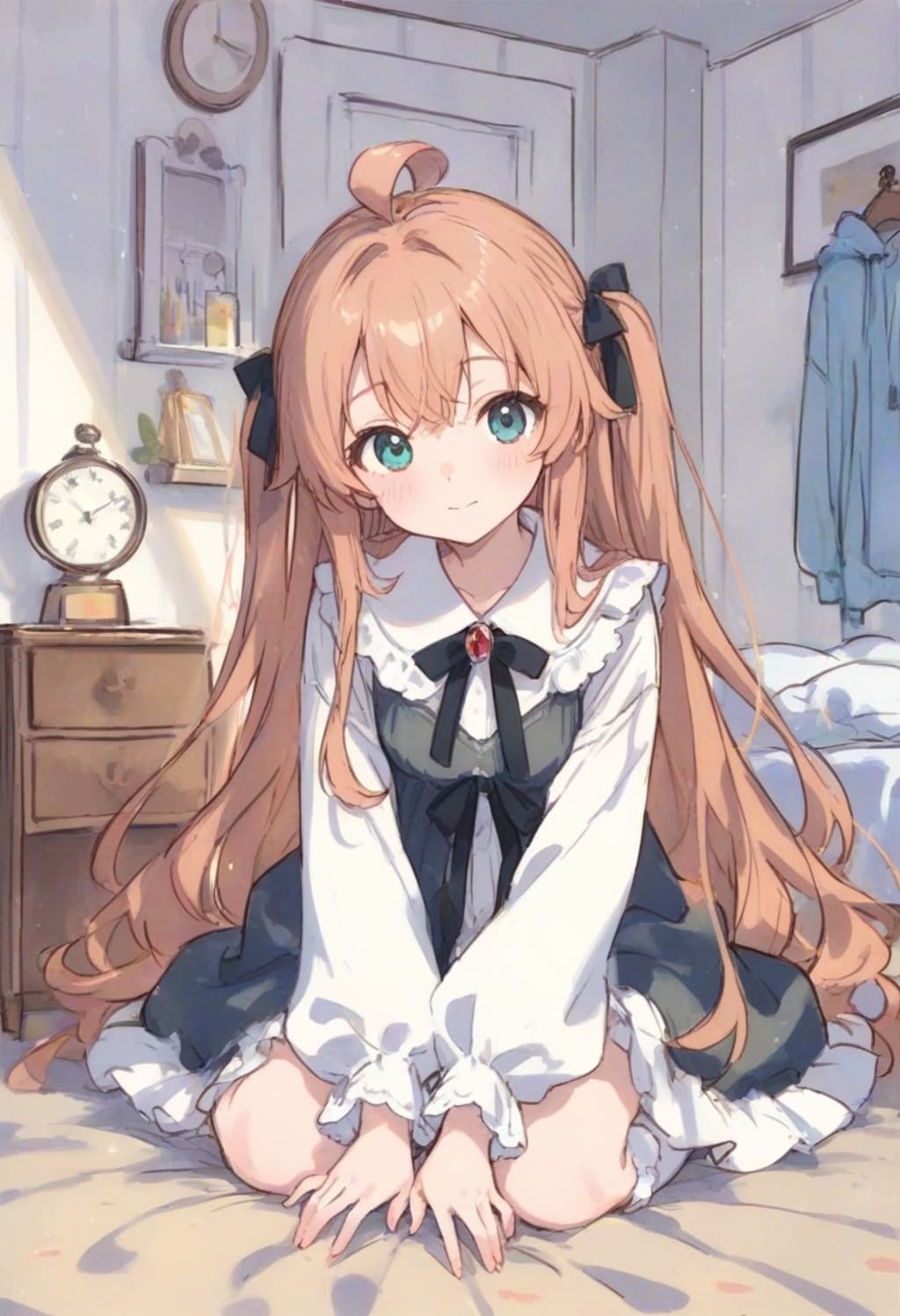 少女の部屋(水彩タッチ)(164)