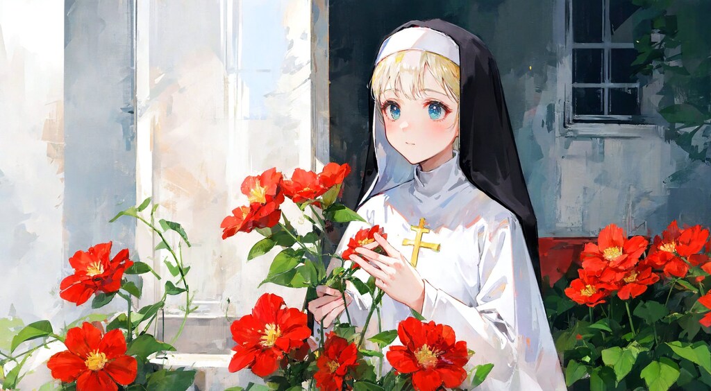 修道院に咲く花