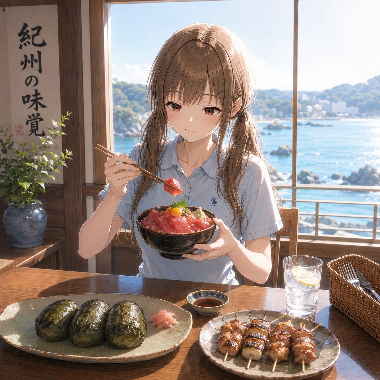 梢とランチ（７５）もともとは木の国だったんだって～和歌山 | の人気AIイラスト・グラビア