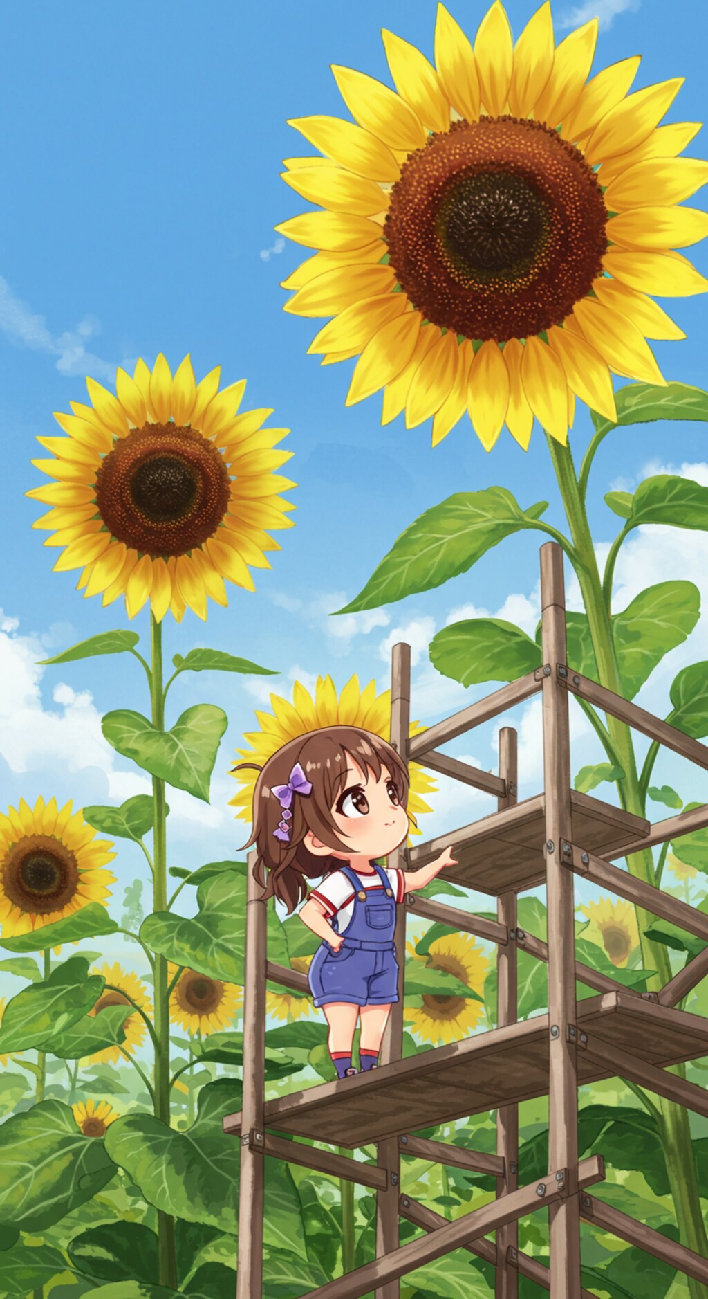 ヒマワリのある風景16・ギネスに挑戦！高さ10メートルのヒマワリ