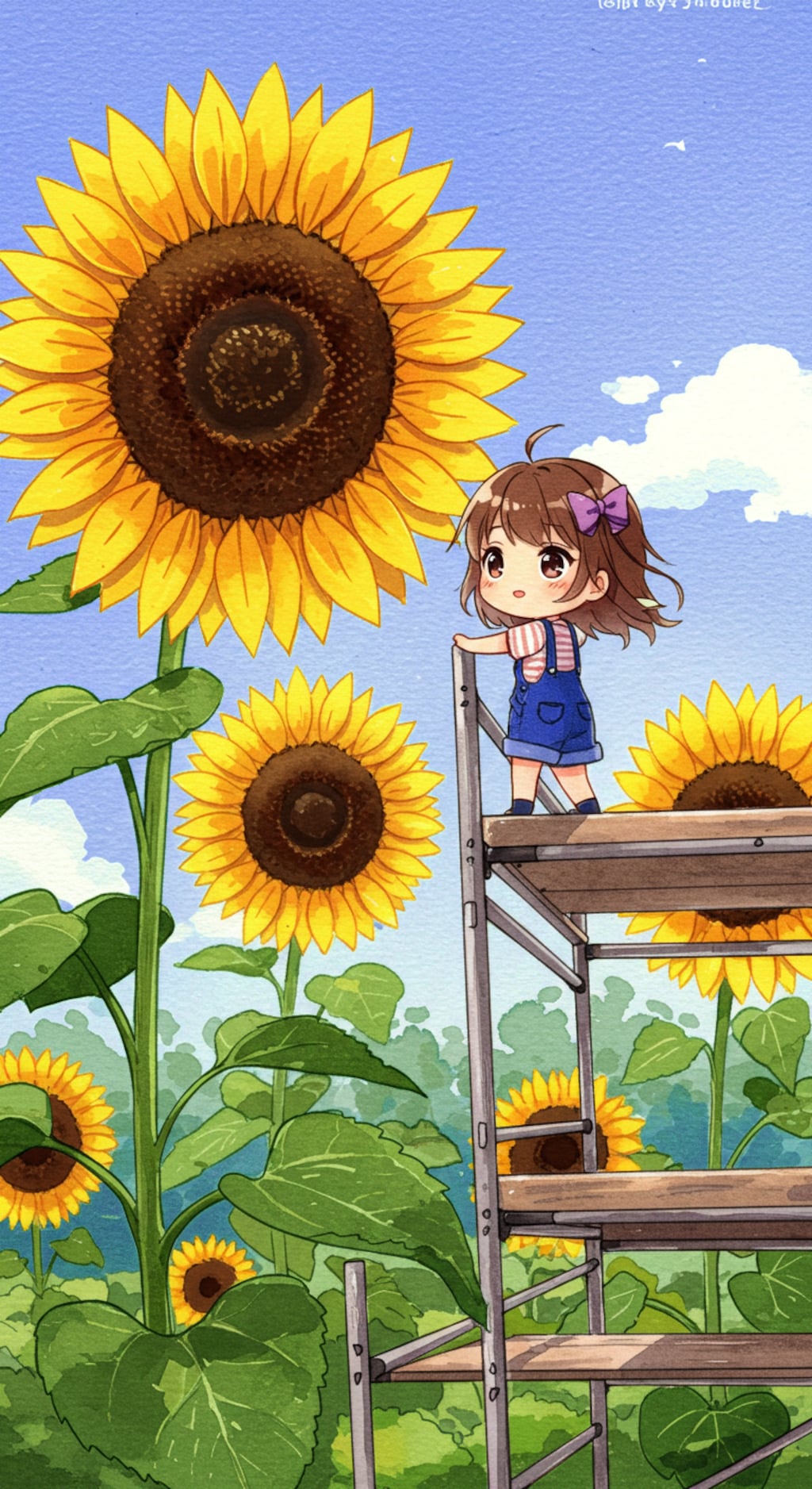 ヒマワリのある風景16・ギネスに挑戦！高さ10メートルのヒマワリ