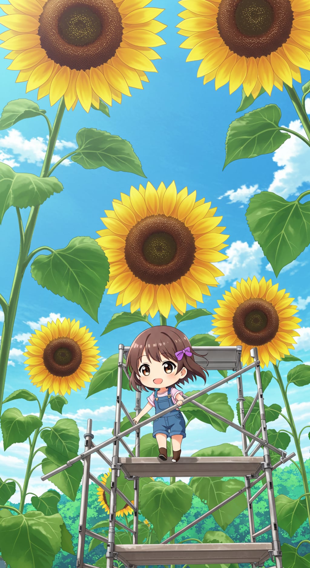 ヒマワリのある風景16・ギネスに挑戦！高さ10メートルのヒマワリ