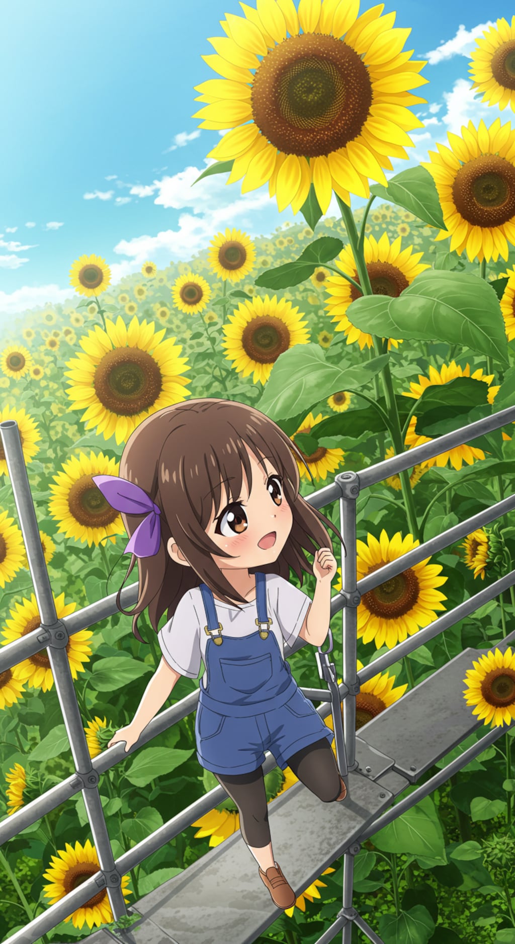 ヒマワリのある風景16・ギネスに挑戦！高さ10メートルのヒマワリ