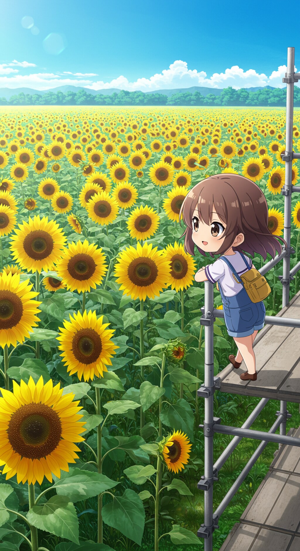 ヒマワリのある風景16・ギネスに挑戦！高さ10メートルのヒマワリ