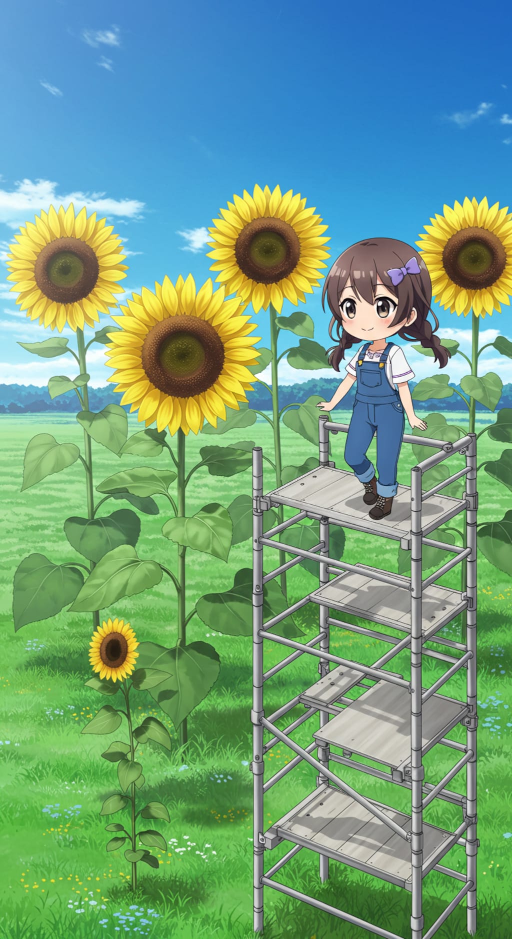 ヒマワリのある風景16・ギネスに挑戦！高さ10メートルのヒマワリ