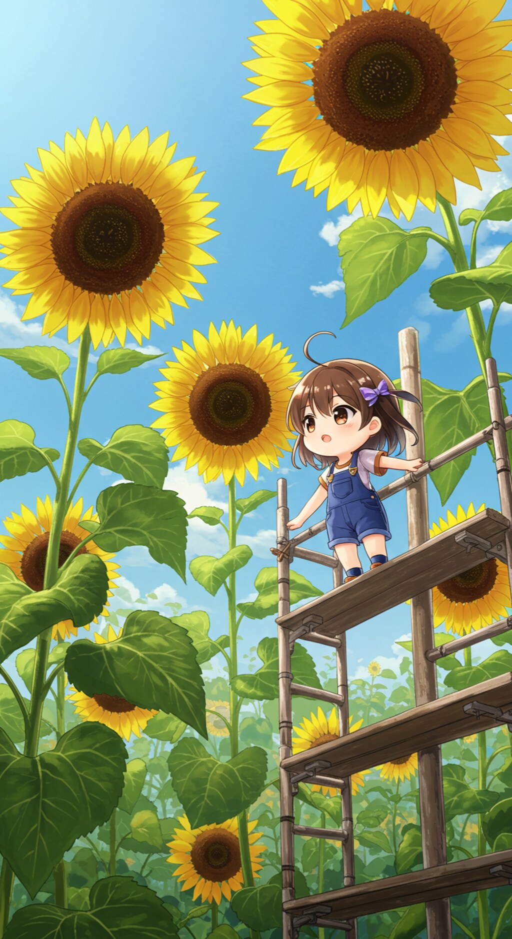 ヒマワリのある風景16・ギネスに挑戦！高さ10メートルのヒマワリ