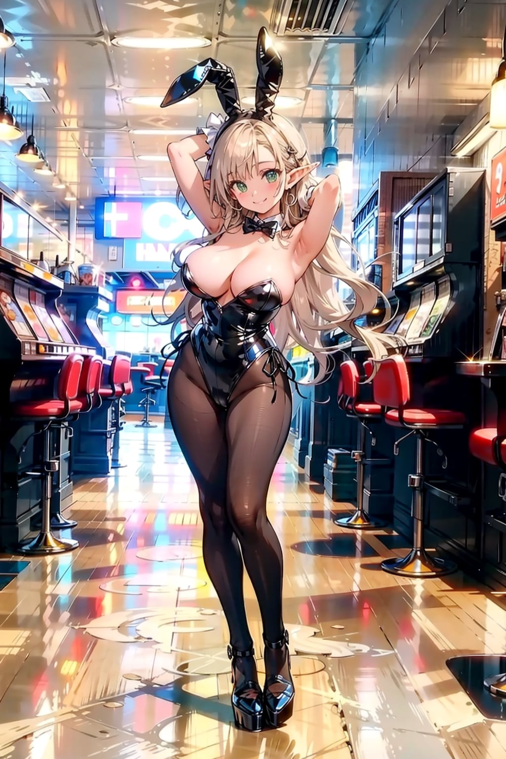 バニーガールになったエルフの人妻さん