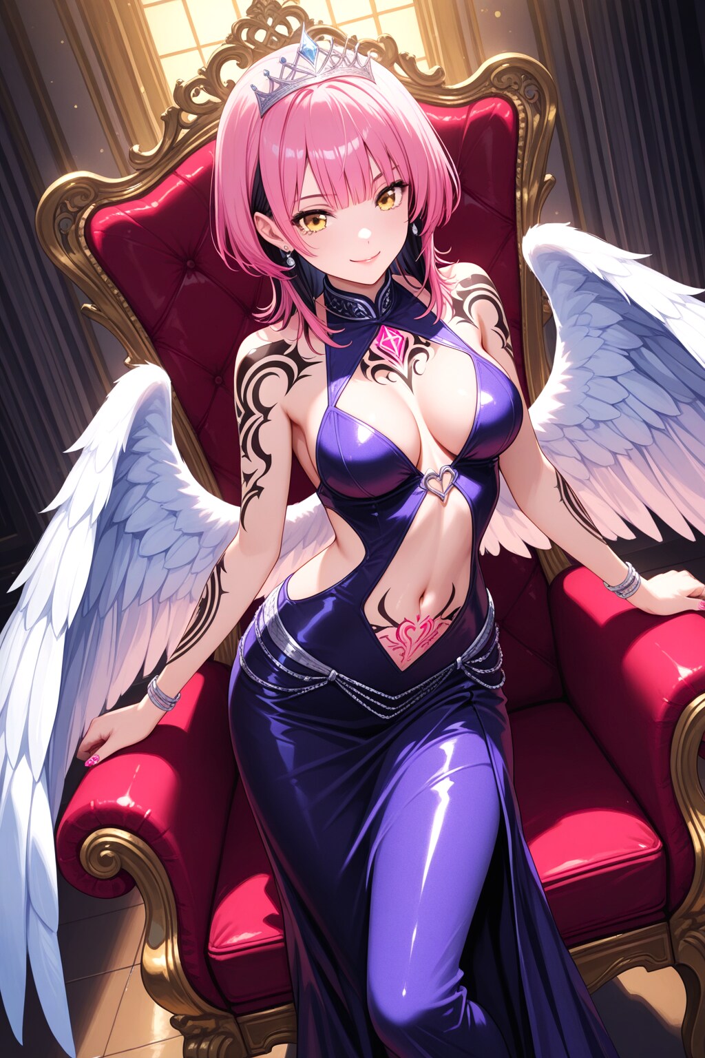 悪魔×紫ドレス