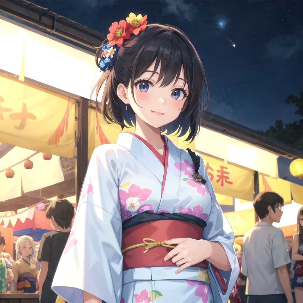 この浴衣、似合っているかな？