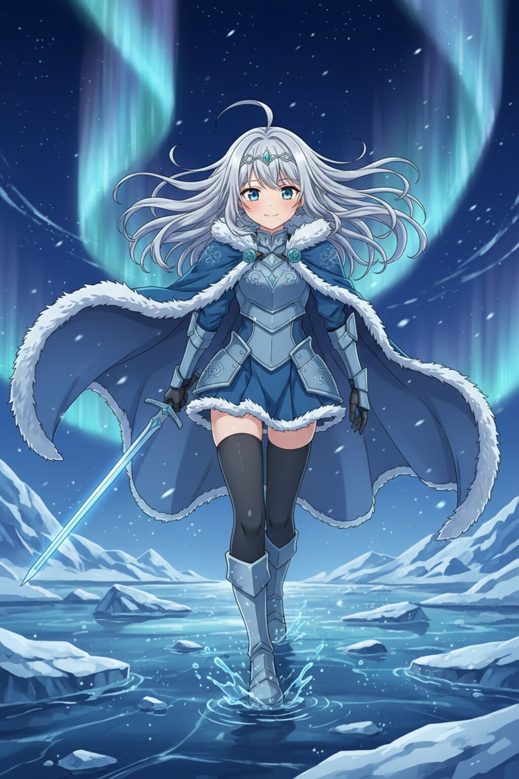 氷溶の蒼に進む銀華