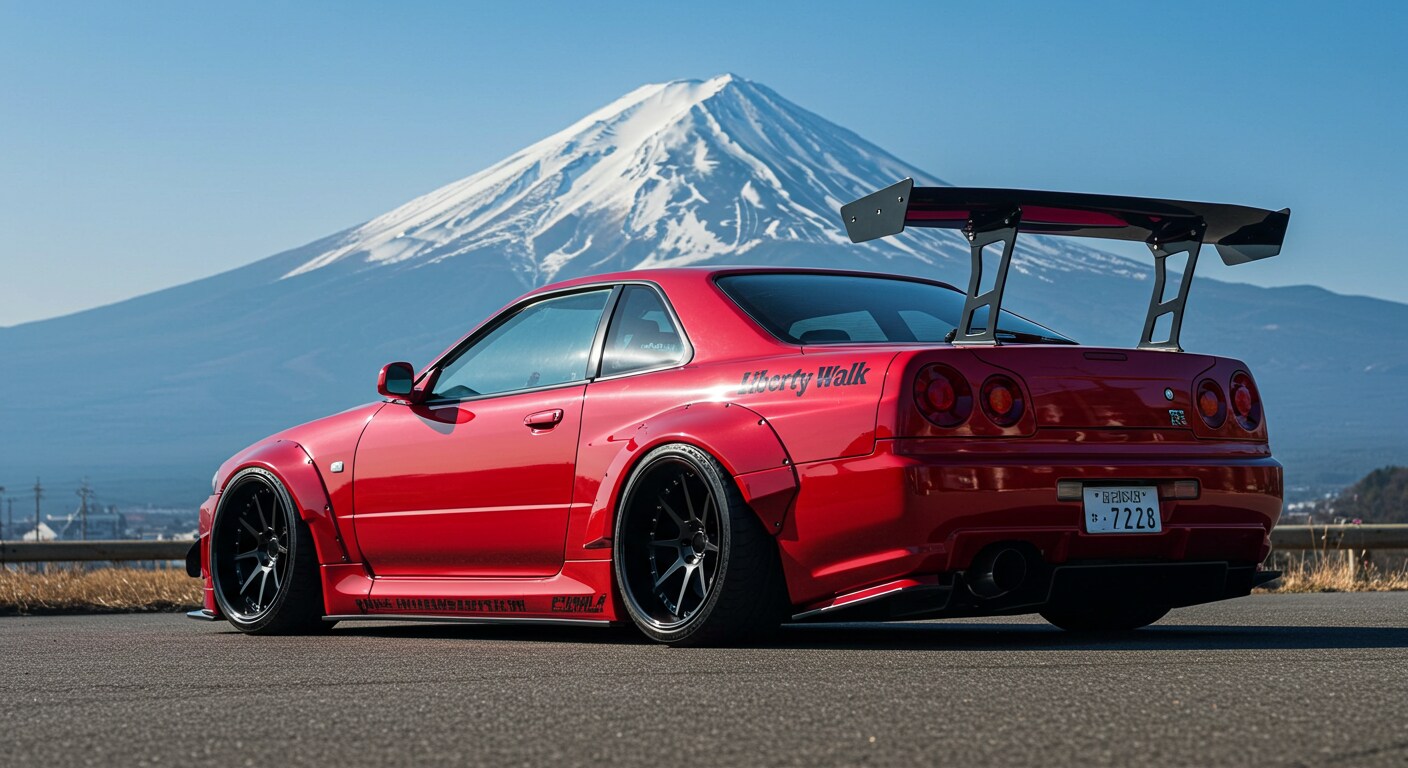 リバティーウォークR34 GT-Rのドリ車 | の人気AIイラスト・グラビア