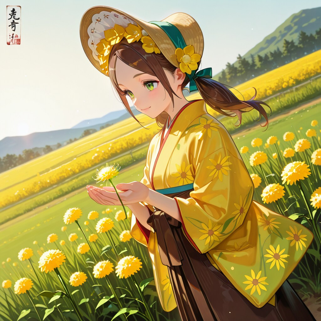 Bonnet×タンポポ装飾