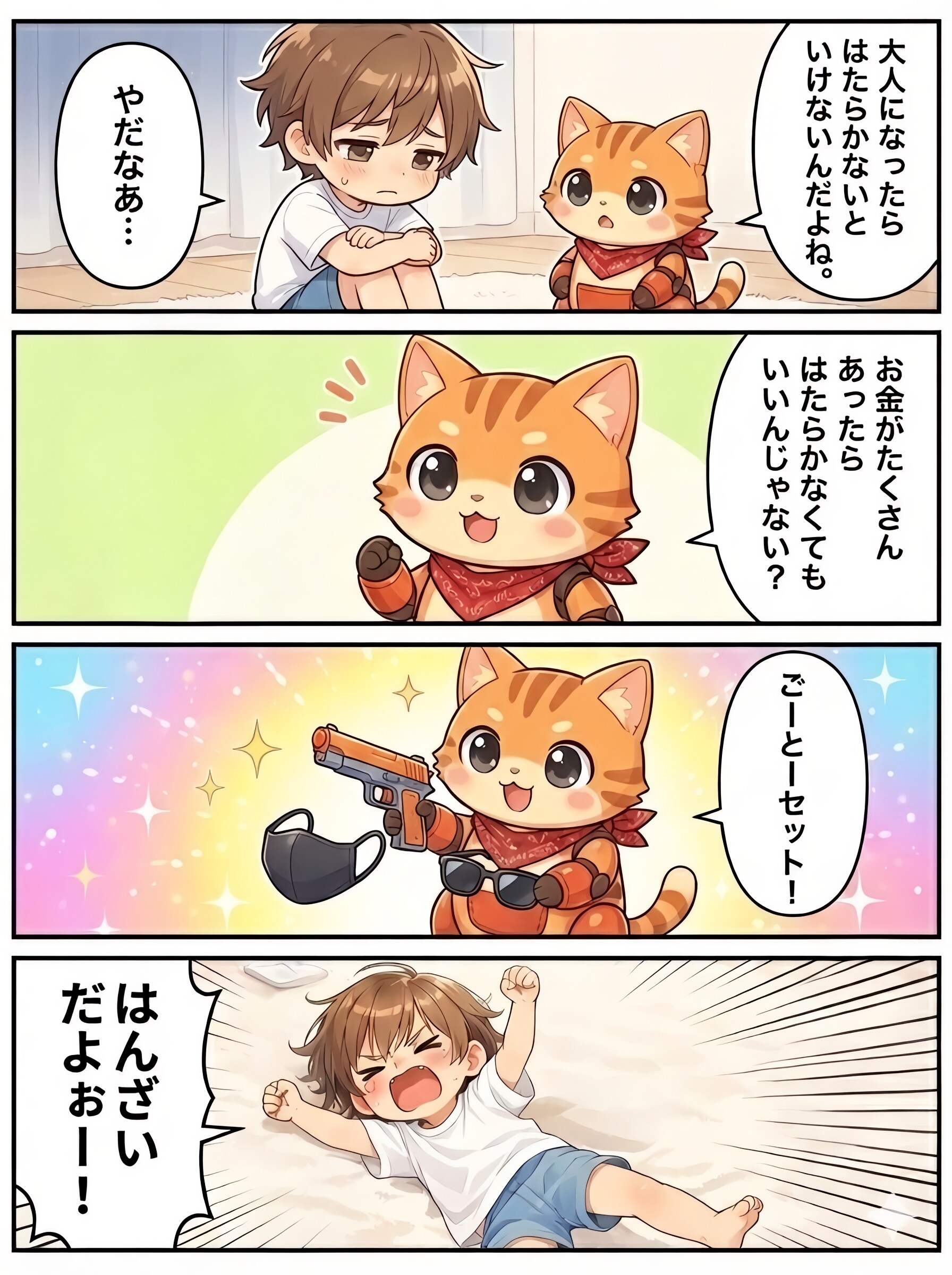 働きたくない少年~4コマ編 another~ | の人気AIイラスト・グラビア