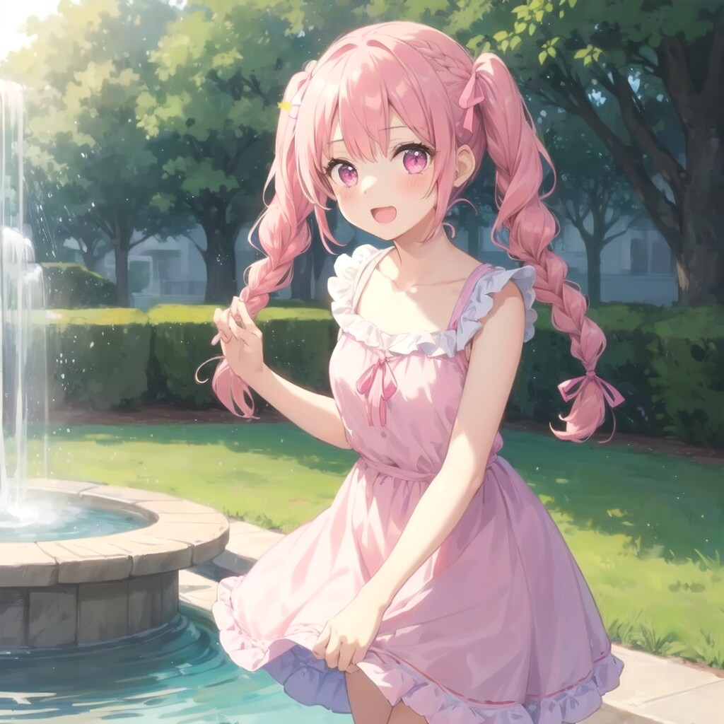 噴水涼しいねー | の人気AIイラスト・グラビア