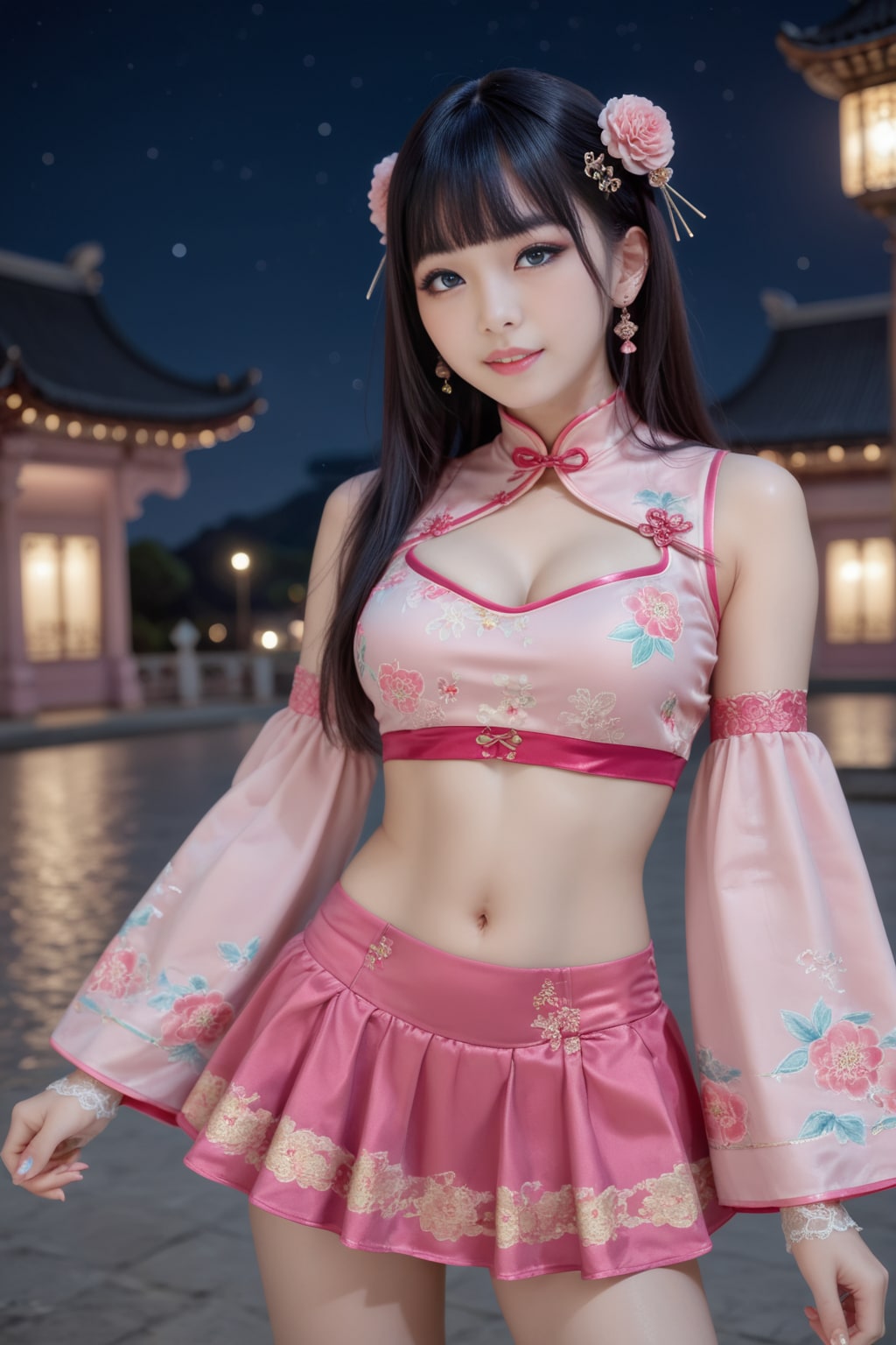 ピンクのチャイナドレス