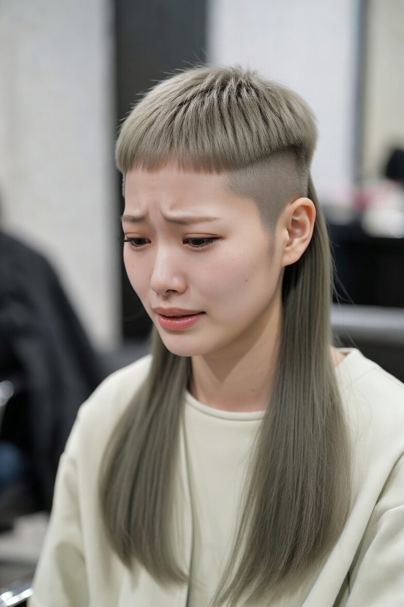マレットヘアの女性