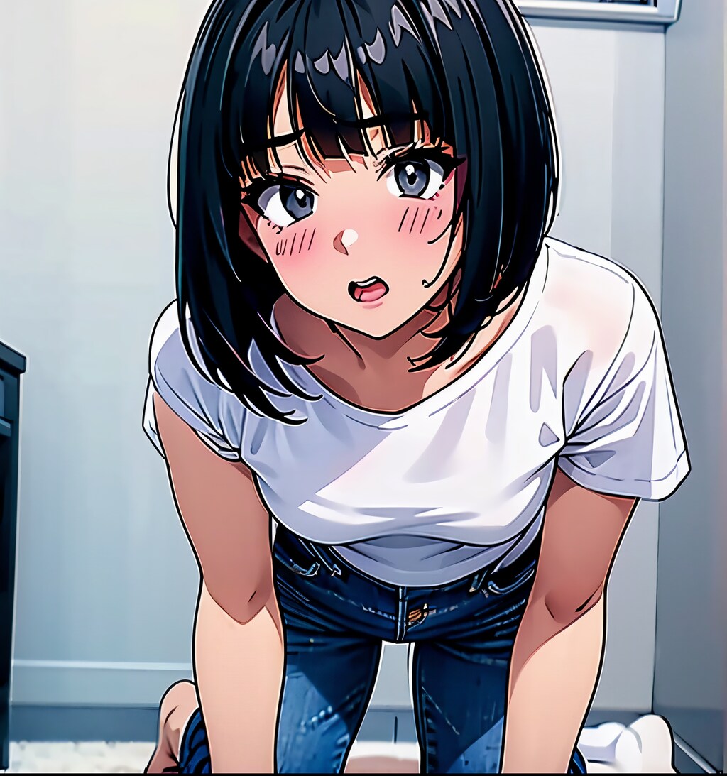 しゃがむ黒髪の子2