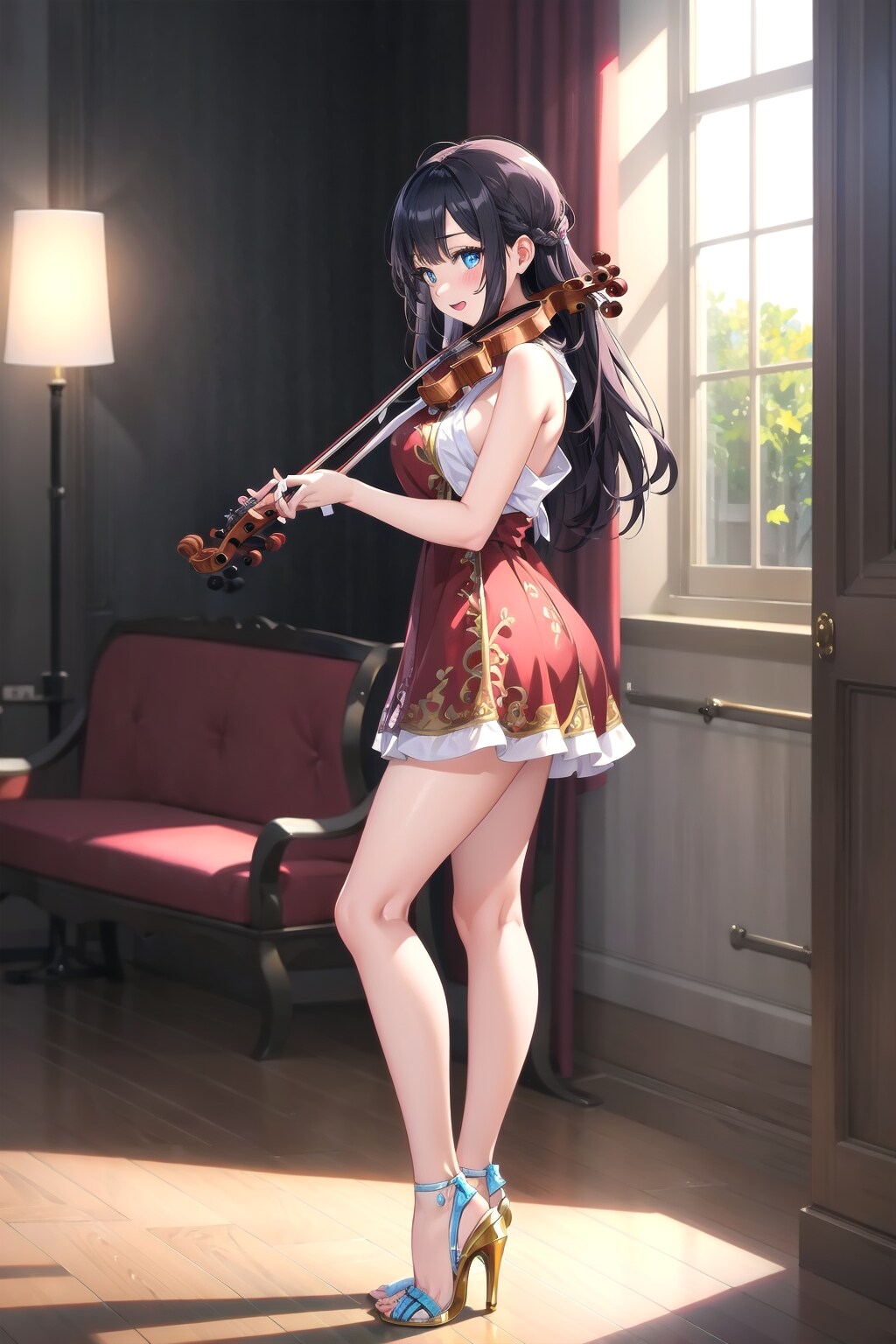 バイオリンの練習中