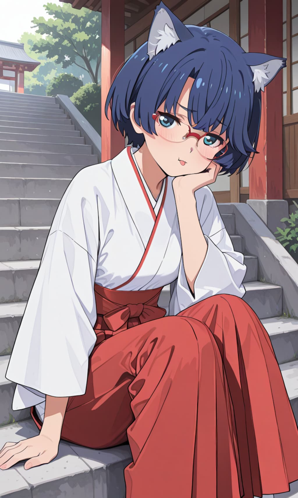 巫女バイトちょっと休憩柑菜ちゃん