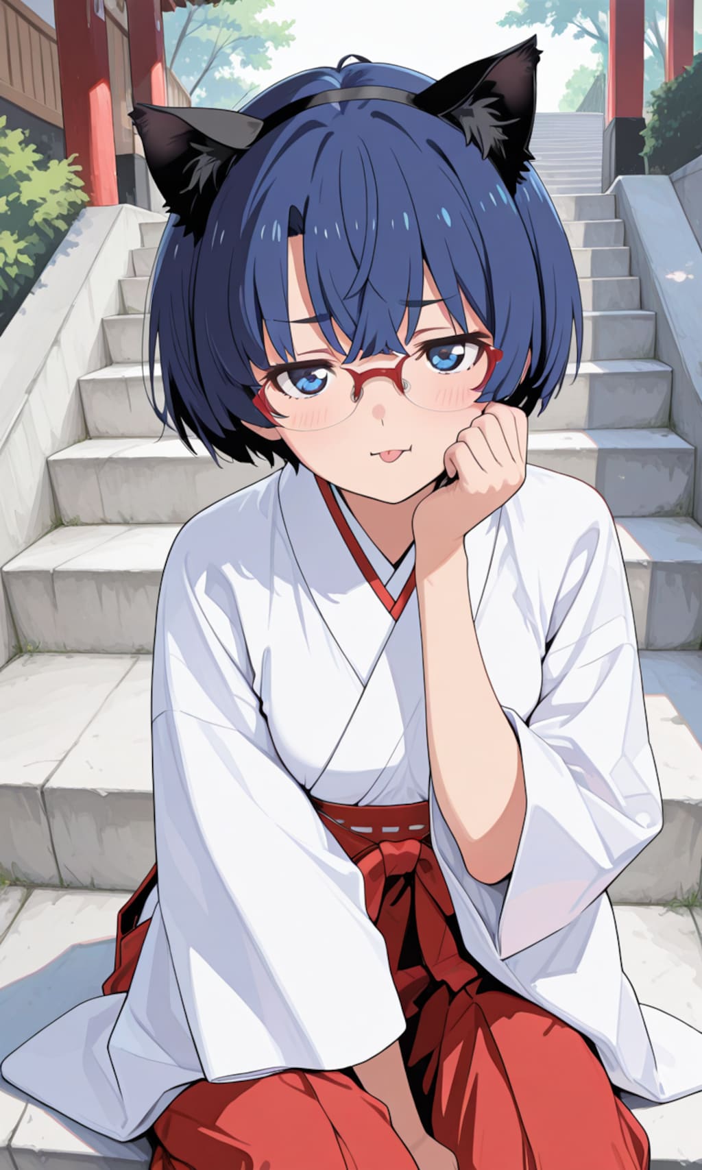 巫女バイトちょっと休憩柑菜ちゃん