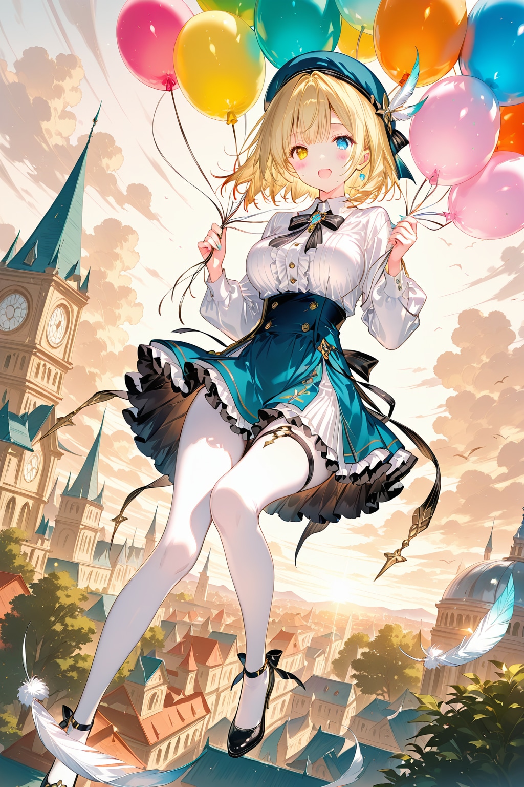 風船両手に、空の旅