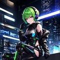 緑のサイバーパンクっ娘 5枚目