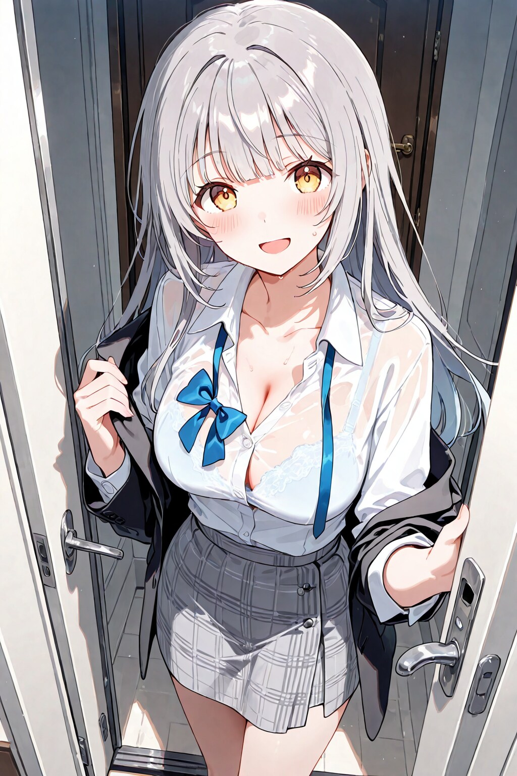 慌てて出てきたJK