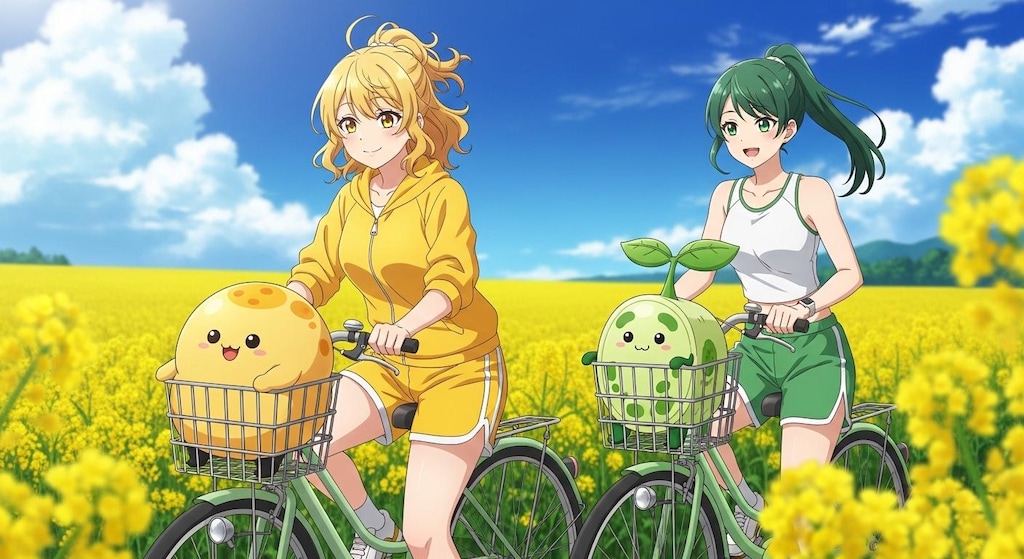 黄ぽにちゃんと 緑ぽにちゃん