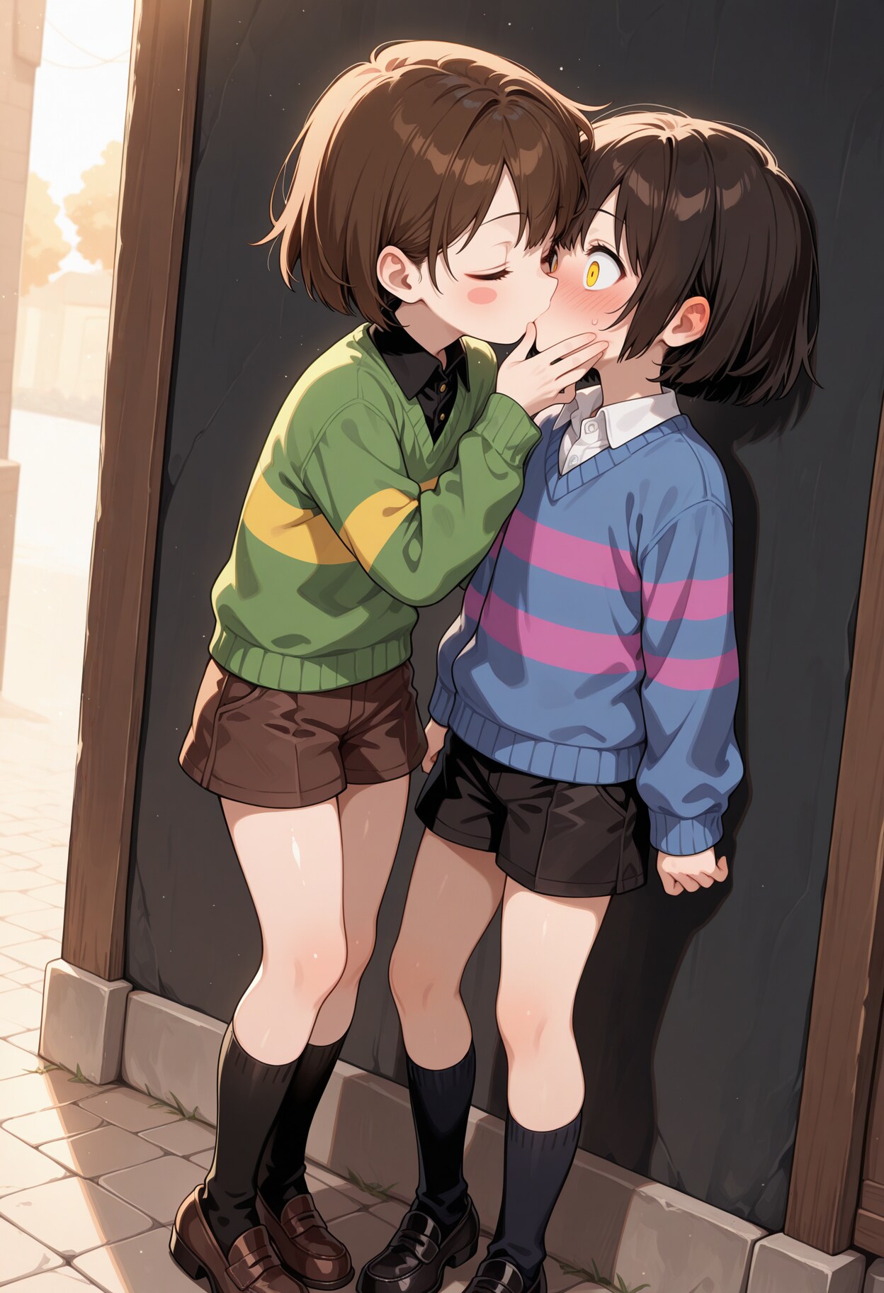 フリスクにサプライズキスするキャラちゃん