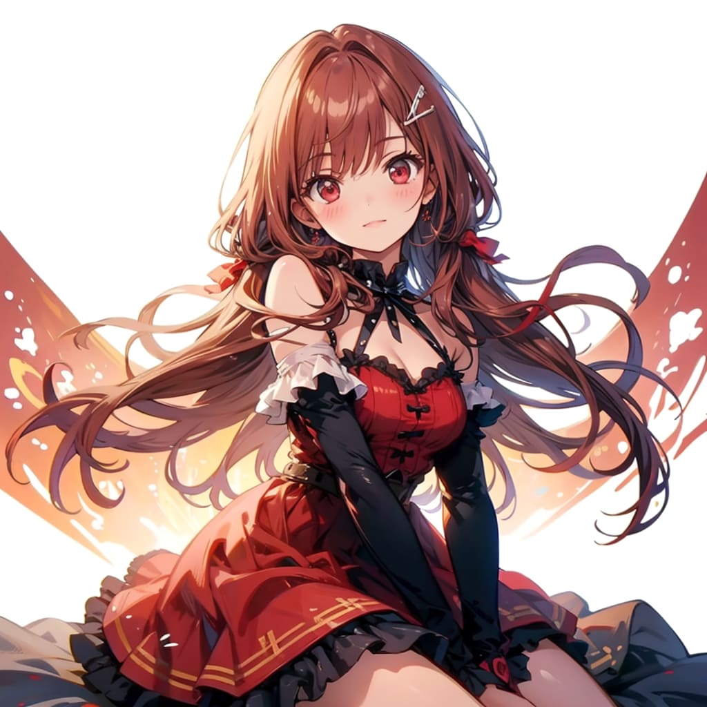 赤いドレスの少女 | の人気AIイラスト・グラビア