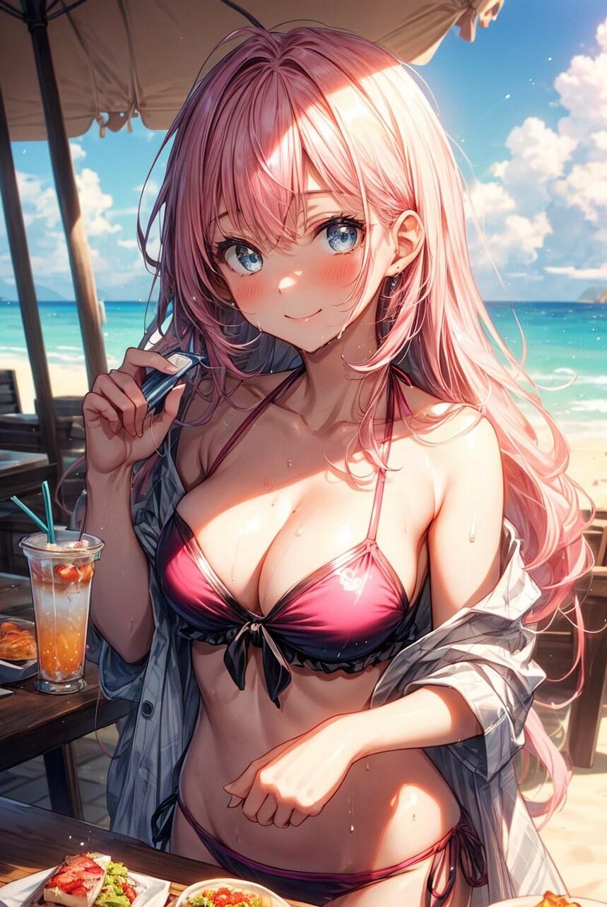 海の家で一休み